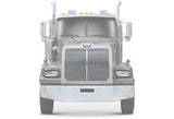 Headlights Bezels Chrome with 12" Clear/White LED Light Strip Bar 2 Pcs For Western Star 4900 - 