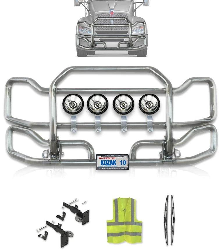 Front Grille Guard Large Chrome Kenworth T440