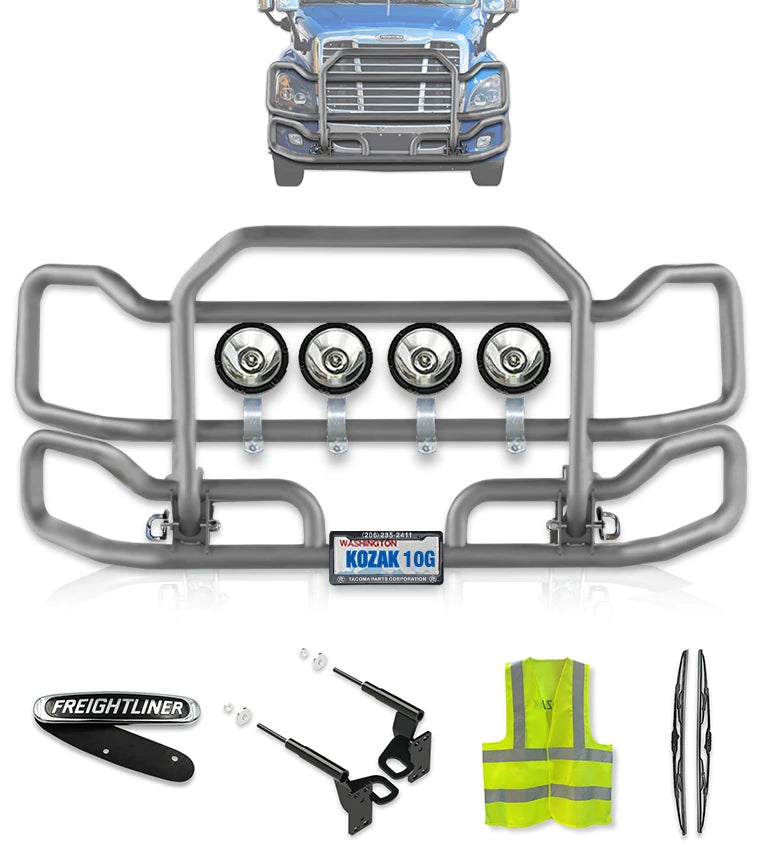 Front Grey Grille Guard Large 2008-2017 Freightliner Cascadia 125 113