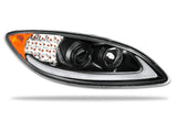 Headlight Black with LED Glow Bar Passenger 2008-2016 International Prostar