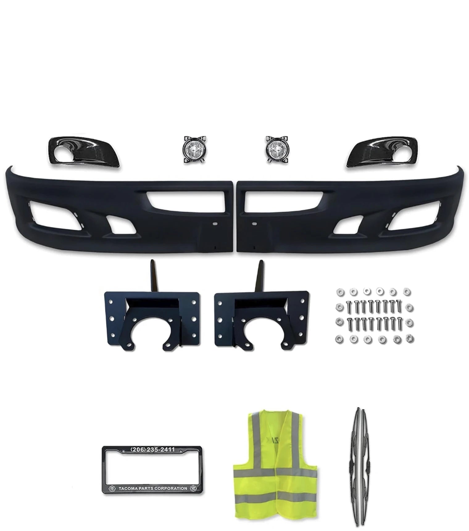 Bumper Corners Black Plastic with Bezels & Fogs Kenworth T660