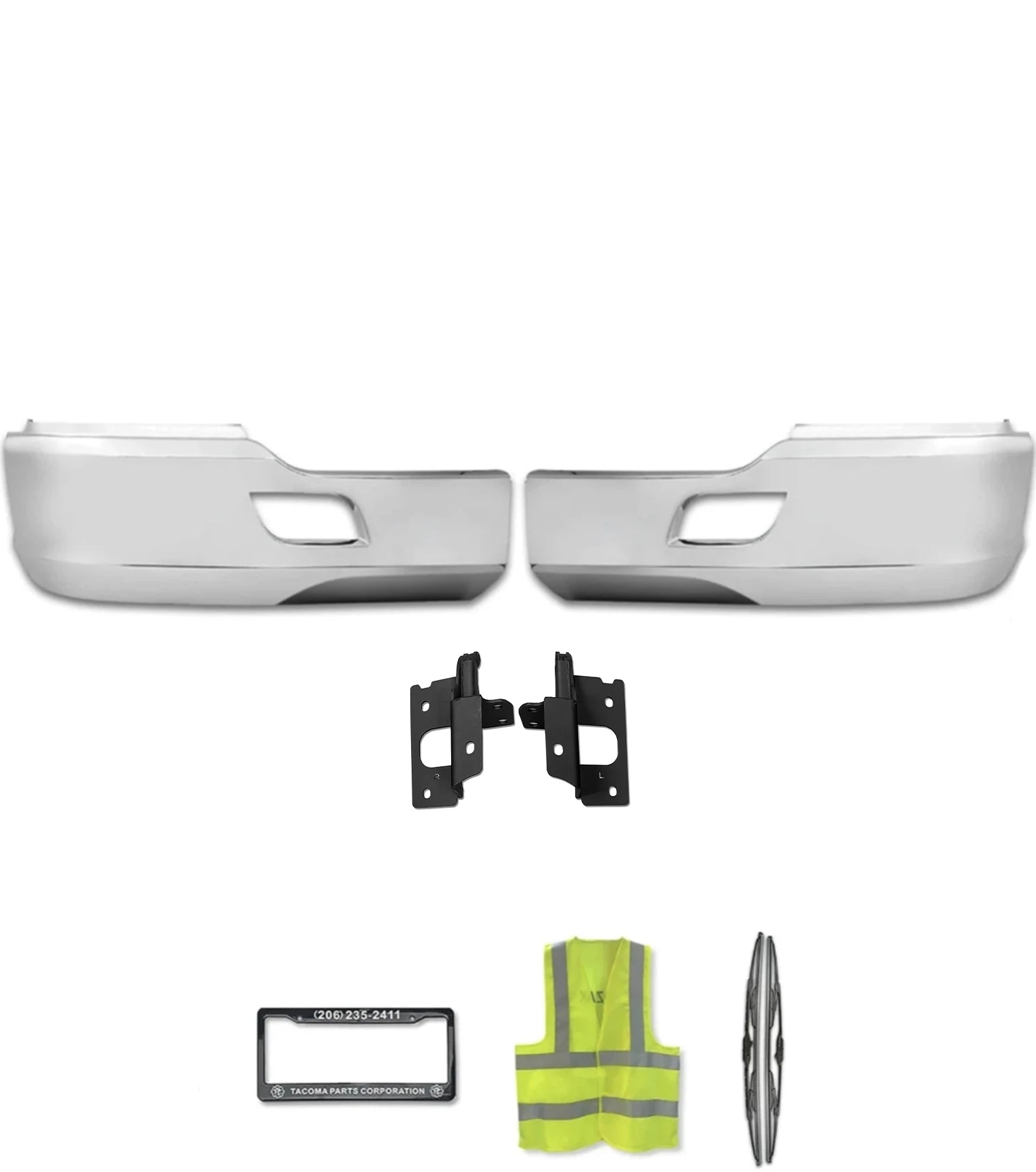 パーツ STime Bumper Extension Corners Chrome Plastic Set Kenworth T680 – Tacoma
