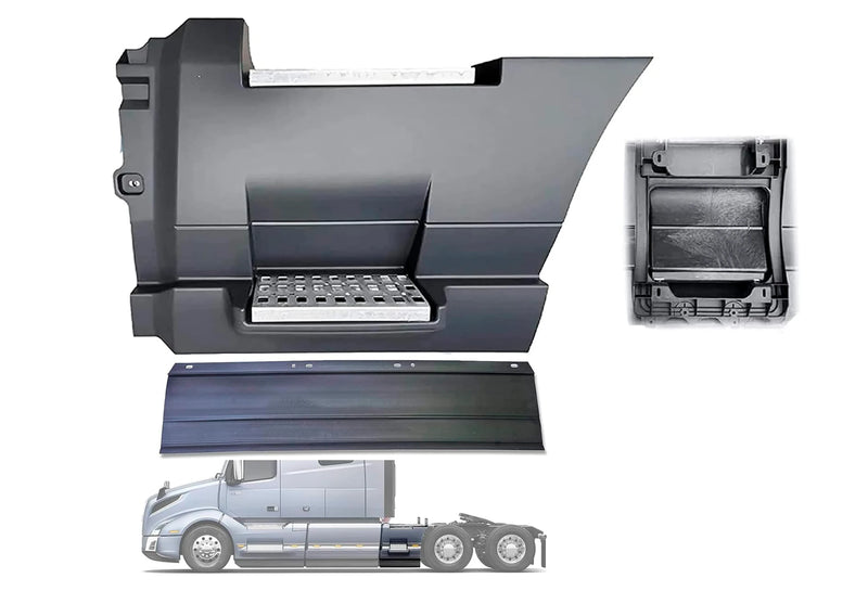 Rear Step Side Fairing Panel with Rubber Driver 35" 2018+ Volvo VNL VNR