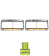 Headlights Bezels C500 Yellow LED 2 Pcs Kenworth T400 T600 T800 W900B W900L