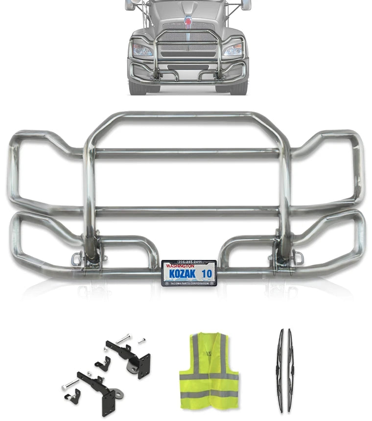 Front Grille Guard Large Chrome Kenworth T440