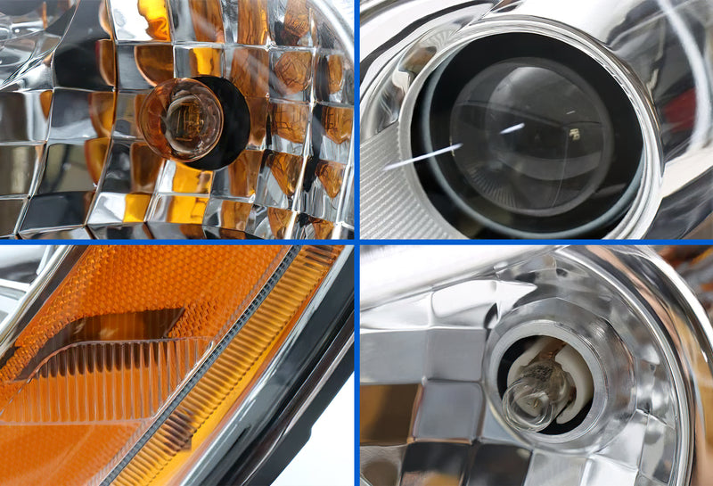 Headlights Halogen Assembly Chrome Housing Set 2013-2021 Compatible with KW T680