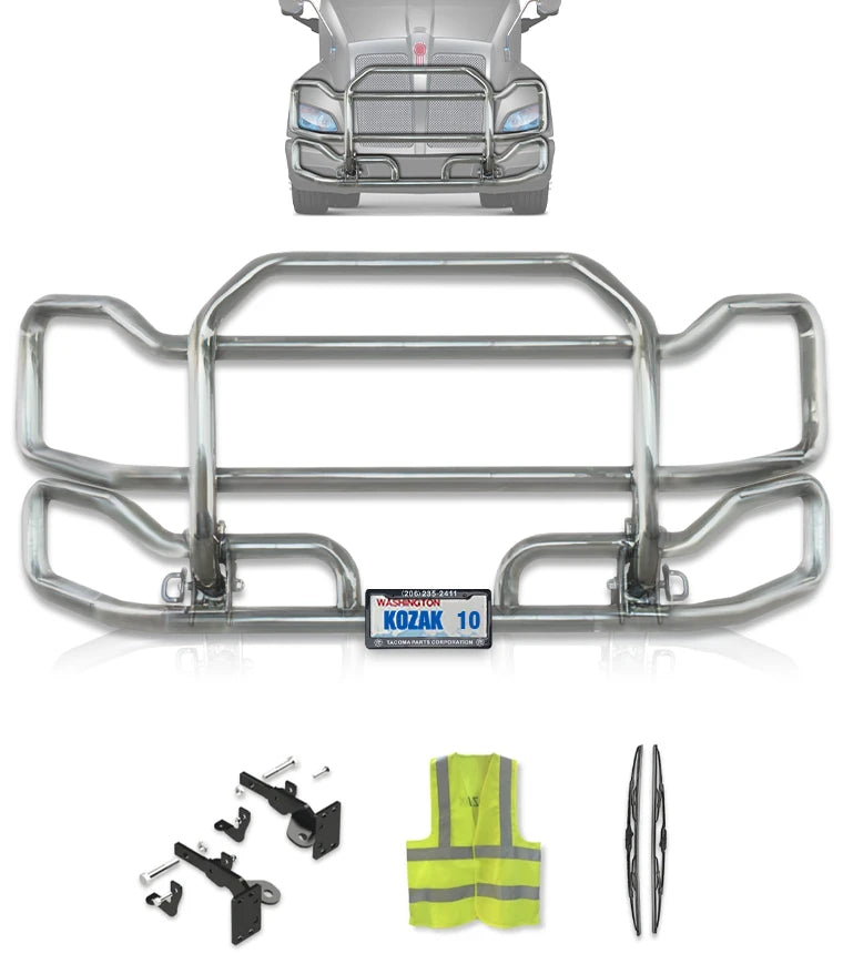 Front Grille Guard Large Chrome Kenworth T700