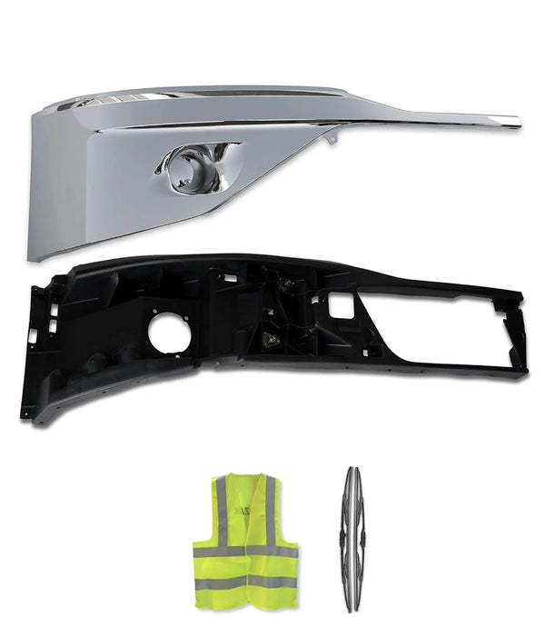 Bumper Corners Chrome Without Fog Hole Passenger Set 2022+ Kenworth T680