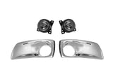 Kozak  Chrome Plastic Bumper Extension Corners Pair With Brackets with Fog lights and bezels for Kenworth T660 - 