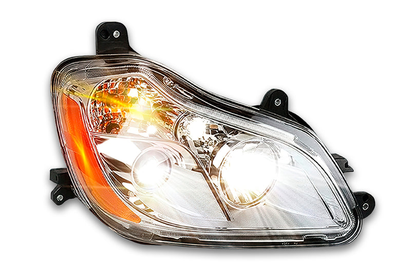 Headlight Halogen Assembly Chrome Housing Passenger 2013-2021 Compatible with KW T680