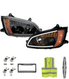 Headlights LED Bar Turn Signal Black Set 2008-2016 KW T660 T700
