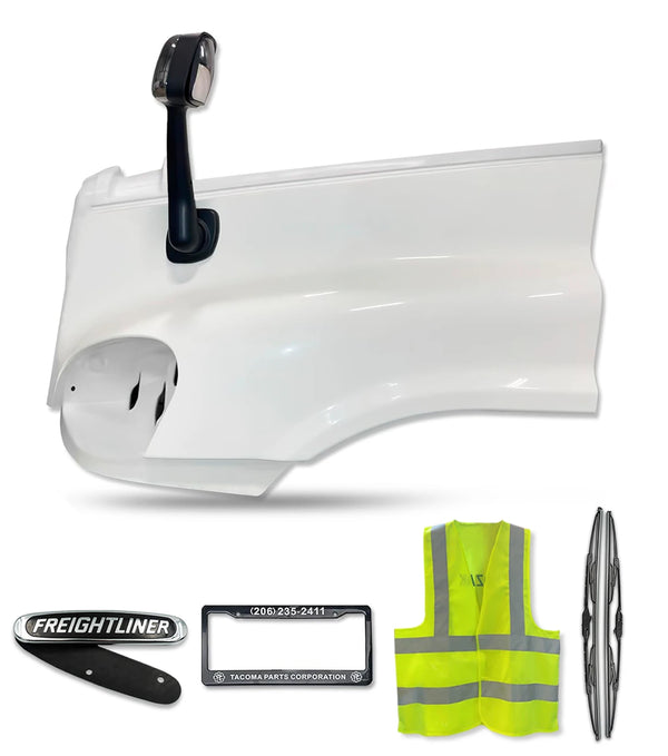 Hood Fender Fiberglass with Hood Mirror Driver 2008-2017 Freightliner Cascadia 125 113