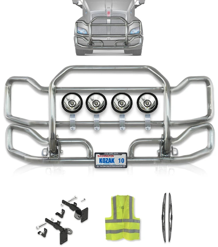 Front Grille Guard Large Chrome Kenworth T700