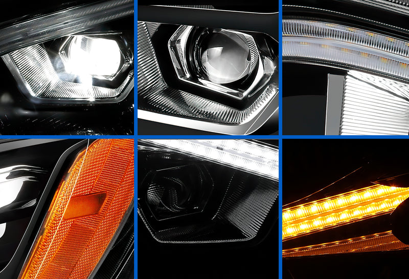 Headlights LED Black Set 2022 2023+ Kenworth T680 Next Gen