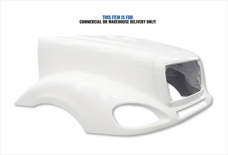 Fiberglass Hood with Hinges Cross Bar 2001-2009 Freightliner Columbia