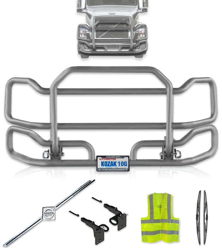 Front Gray Grille Guard Large 2004-2017 Volvo VNL