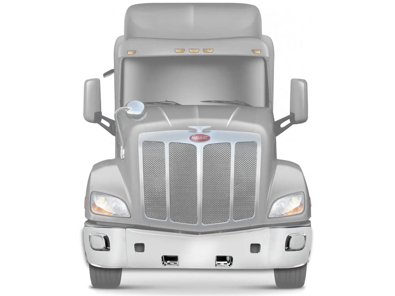 Chrome Plastic Bumper Center and Corners No Fog Light Hole for Peterbilt 579 - 