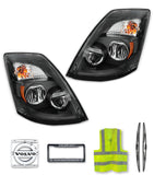 Headlights Full LED Black Set 2004-2017 Volvo VNL VT