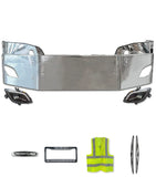 16" Bumper Steel w/Fog Lamp Hole + LED Fog Light Set Black 2018+ Freightliner Cascadia