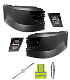 Bumper Corners w/ Fog Holes & LED Fog Light Black Housing Set 2004-2015 Volvo VNL