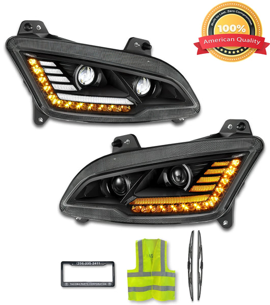Headlights LED Black Set 2022+ Peterbilt new 579