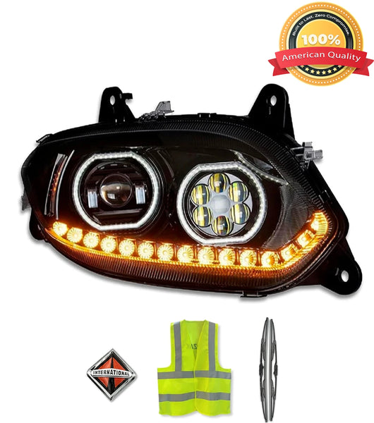 Headlight Led With Turn Signal Black Passenger 2018+ International LT LT625