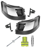 Bumper Corners w/ Fog Holes w/Chrome Trims & Brackets Set 2004-2015 Volvo VNL