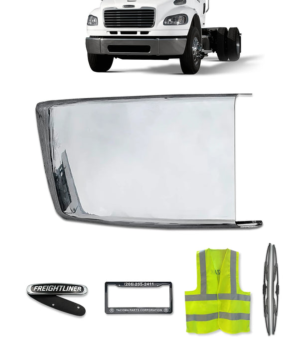 Bumper Corner Steel Chrome Passenger 2003-2021 Freightliner M2 Business Class 106 112