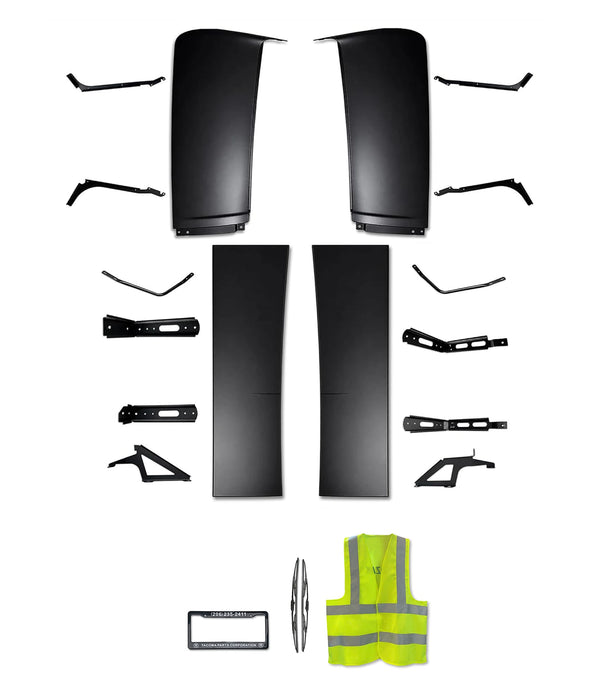 Upper and Lower Wind Cab Cabin Fairings w/Brackets Full Set Passenger & Driver 2018-2024 Volvo VNL