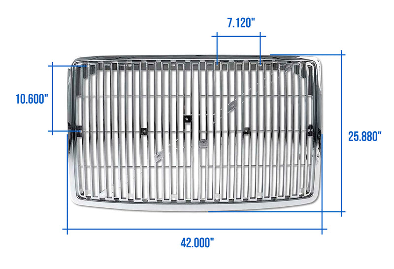 Front Grille with Bug Deflector Frame Chrome 1996-2003 Volvo VN VNL VNM
