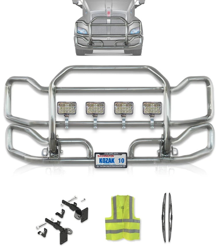 Front Grille Guard Large Chrome Kenworth T700