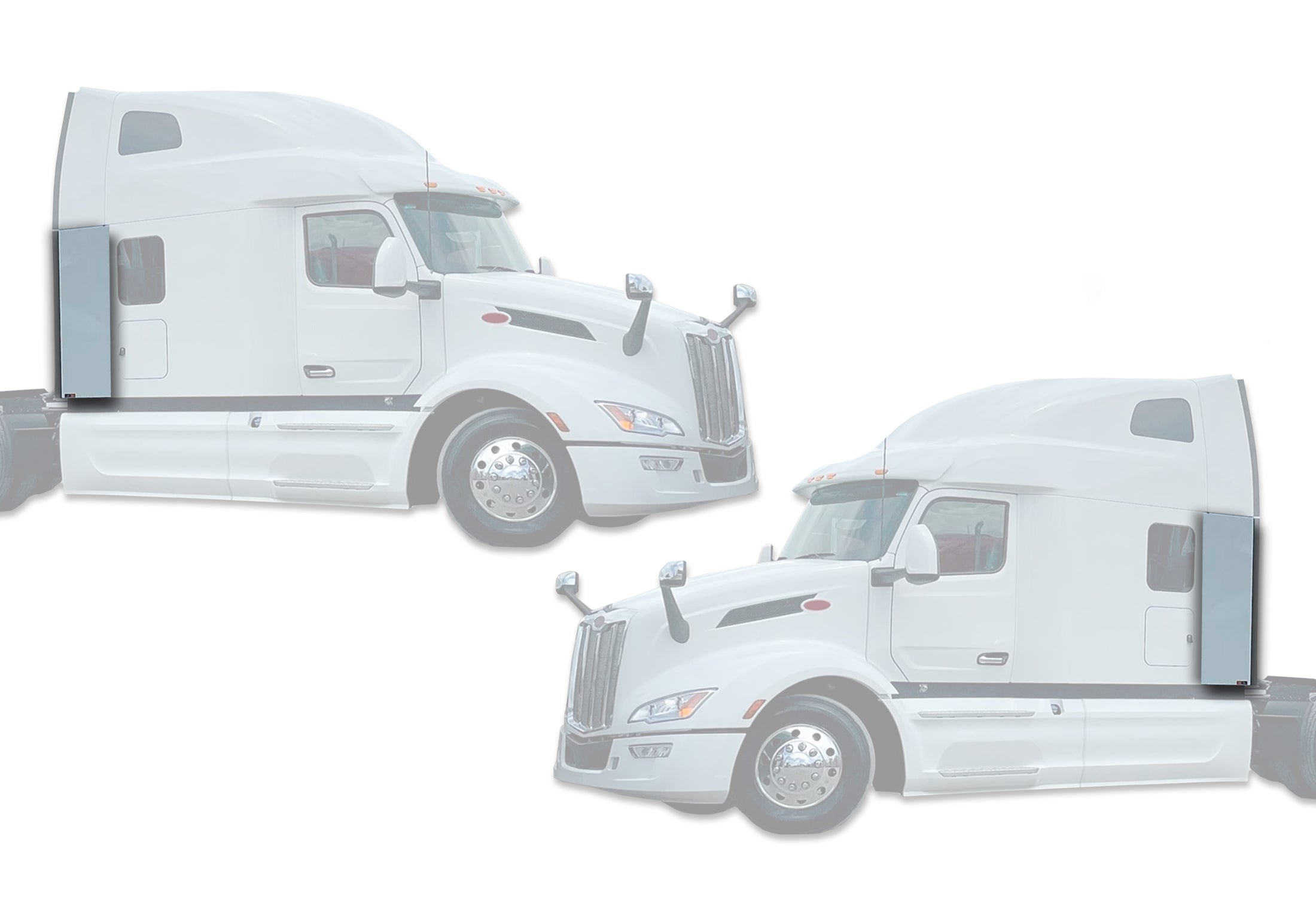 Cabin Lower Sleeper Fairing Extenders Aluminum Set 2022+ Peterbilt