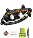 Headlight Led With Turn Sequential Signal Black Driver 2018+ International LT LT625