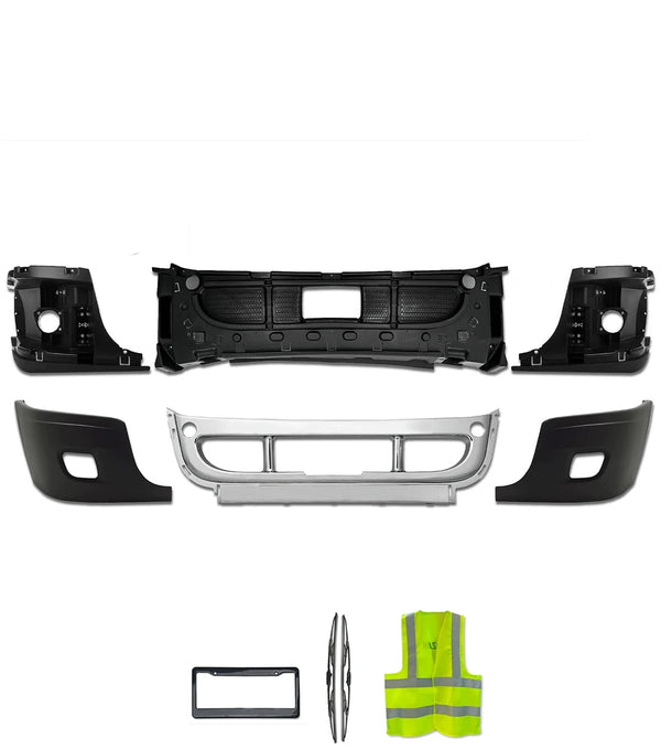 Bumper Set with Fog Light Holes 6 Pcs 2008-2017 Freightliner Cascadia 125 113