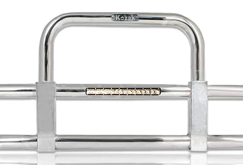 Grille Bumper Guard Chrome with Built-in 16" 2022+ Kenworth T680 Next Gen - No Fog