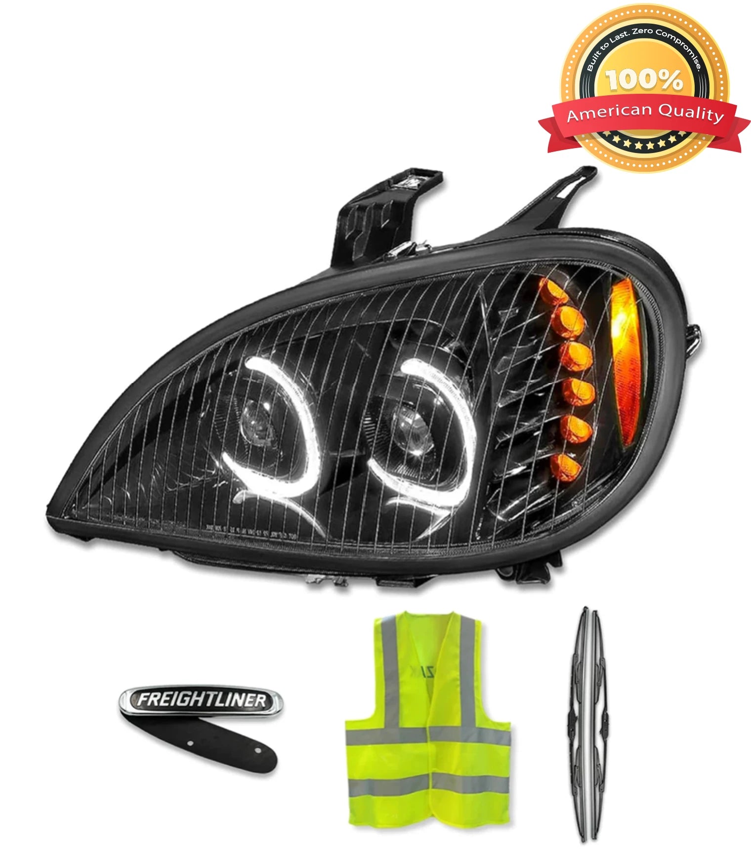 Headlight LED DRL Dual Projector Black Driver 2004-2017