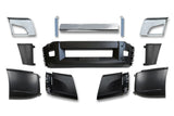 Plastic Bumper Set with Chrome Trim and Brackets without Fog Light Holes 2018+ Volvo VNL