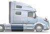 Side Middle Fairing Panel 71" with Rubber Stripe Passenger 2018+ Volvo VNL
