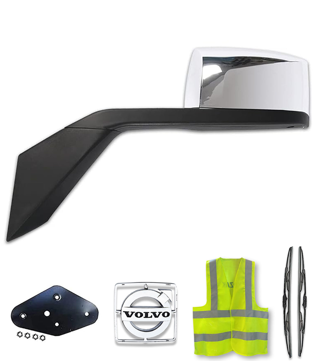 Driver Side Chrome Hood Mirror for Volvo VNL Trucks 2004-17