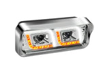 Headlight LED DRL Dual Chrome Passenger Freightliner Classic