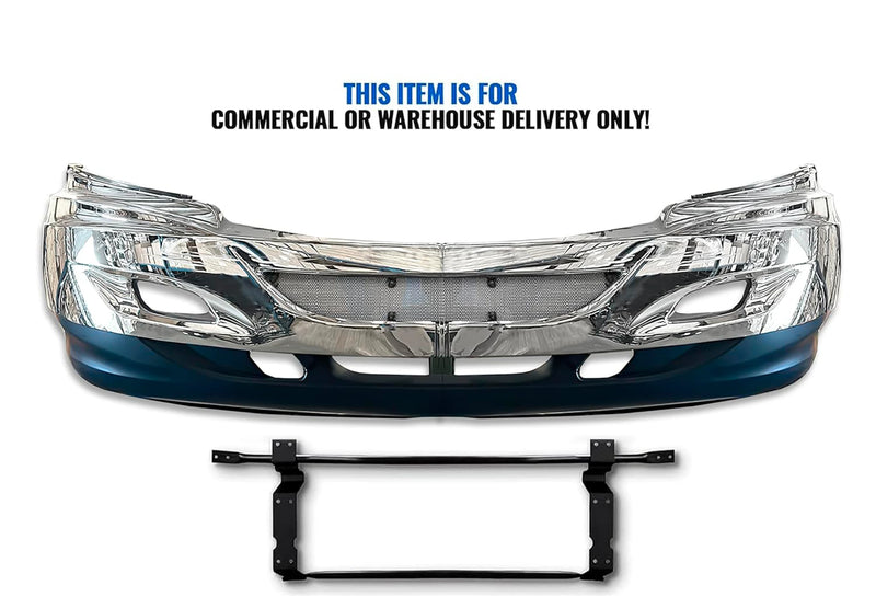 Bumper With Fog Holes & Chrome Trim Set International Prostar