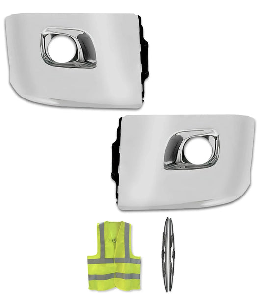 Bumper Corners with Fog Hole Chrome Set 2013-2021 Peterbilt 579