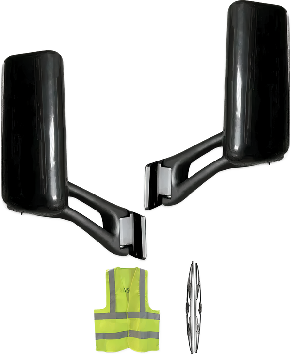 Door Mirrors with Arms Black Set 2013-2021 Peterbilt 579