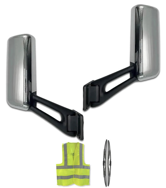 Door Mirrors with Arms Chrome Set 2013-2021 Peterbilt 579