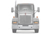 Headlights Bezels Chrome with 12" Amber/Yellow LED Light Strip Bar 2 Pcs For Kenworth T400 T600 T800 W900B W900L - 