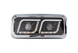 Headlight LED DRL Dual Black Driver Freightliner Classic