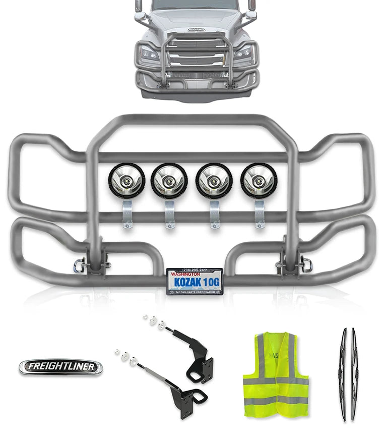 Front Grey Grille Guard Large 2018+ Freightliner Cascadia 126 116