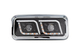 Headlight LED DRL Dual Black Passenger Freightliner Classic