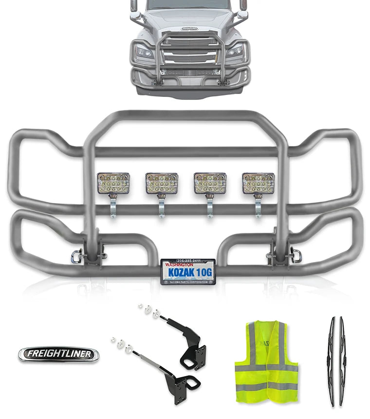 Front Grey Grille Guard Large 2018+ Freightliner Cascadia 126 116