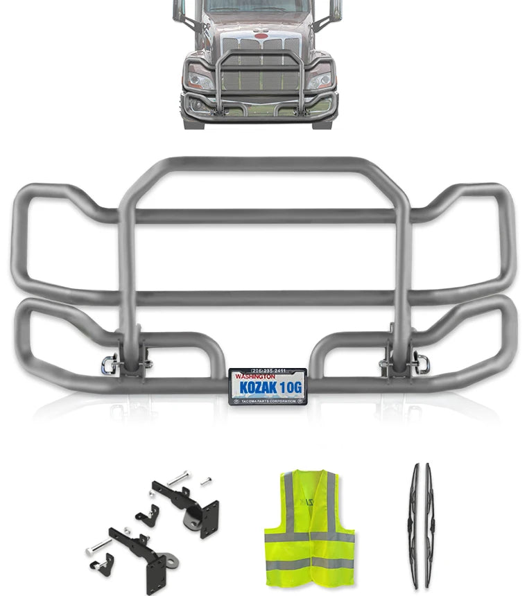 Front Grey Grille Guard Large 2013-2020 Peterbilt 579